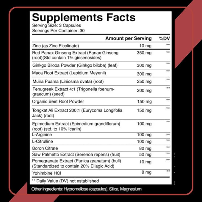 Super Nitric Oxide Booster for Men - Heart Health Supplements - Blood Pressure, Flow & Stamina Support - L-Arginine, Beet Root, Ginseng