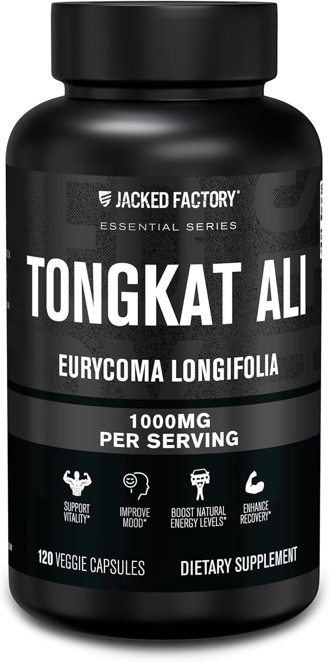 Jacked Factory Indonesian Tongkat Ali - 200:1 Extract Longjack Tongkat Ali for Men to Support Vitality, Improve Mood, Boost Natural Energy Levels, & Enhance Recovery - 120 Capsules