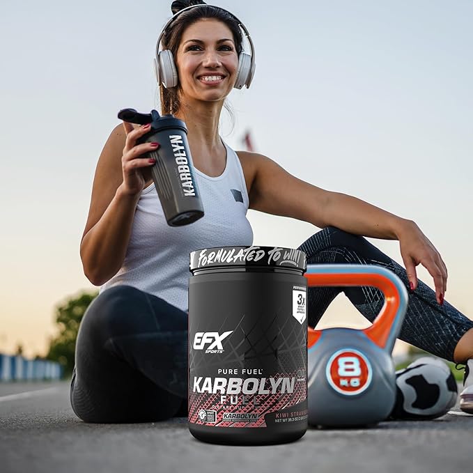 EFX Sports Karbolyn Fuel | Fast-Absorbing Carbohydrate Powder | Carb Load, Sustained Energy, Quick Recovery | Stimulant Free | 18 Servings (Kiwi Strawberry)