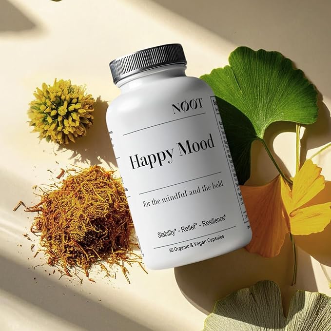 Happy Mood - Natural Mood Support Supplement - Feel Happy Pills for Women & Men - Saffron Supplements for Calm & Joy - 60 Capsules / 1 Month Supply