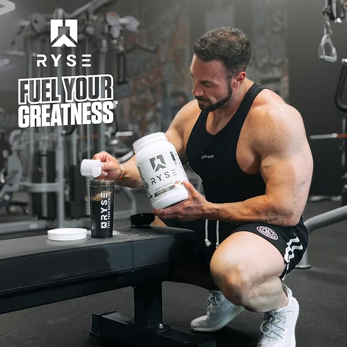 Ryse Loaded Protein Powder - Vanilla Peanut Butter - 25g Whey Protein Isolate & Concentrate with Prebiotic Fiber & MCTs - Low Carb, Low Sugar, Digestive-Friendly - 27 Servings / 2 lb Tub
