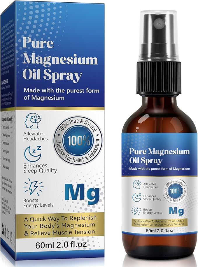 2 Fl Oz Magnesium Oil Spray - Pure & Organic - High Concentration Magnesium - Non-GMO, Gluten-Free - Easy to Absorb (1pc)