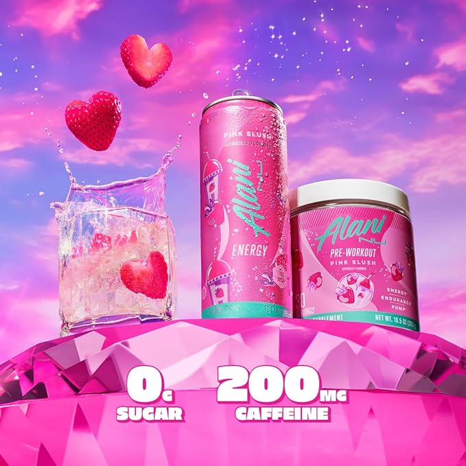 Alani Nu Pre Workout Powder Pink Slush, Amino Energy Boost, Endurance Supplement, Sugar Free, 200mg Caffeine, L-Theanine, Beta-Alanine, Citrulline, 30 Servings