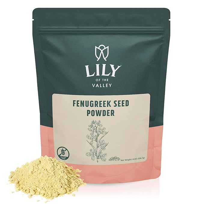 Lily of the Valley Fenugreek Seed Powder - 100% Raw Methi Seeds Ground - Ideal for Cooking & Meat Seasoning - Trigonella Foenum Graecum - Gluten Free - Packed in Resealable Ziplock Pouch (8oz, 226g)