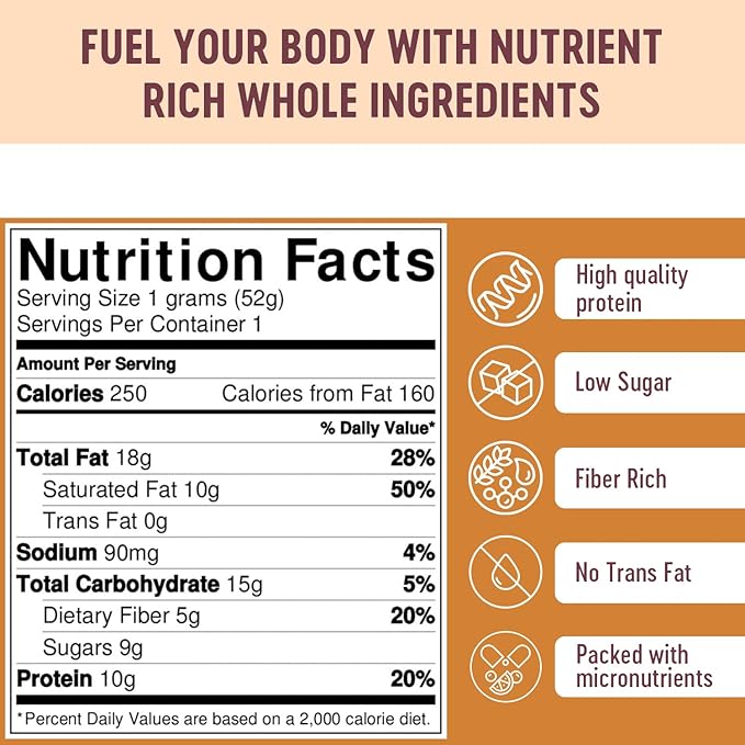 Cashew Cinnamon Bar- Organic, Paleo, Gluten Free and Raw by Mammoth Bar, 10-12g Protein, 1.8 Oz. Bar (10 Bars) …