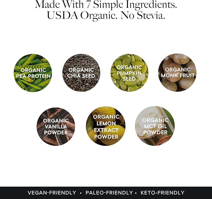 Truvani Vegan Pea Protein Powder | Lemon Cookie | 20g Organic Plant Based Protein | 1 Serving | Keto | Gluten & Dairy Free | Low Carb | No Added Sugar