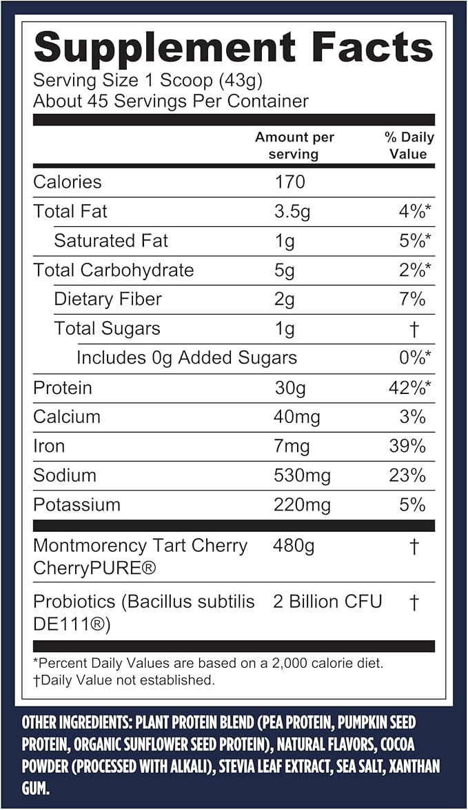Vega Sport Vegan Protein Powder + Recovery - 30g Plant Based Protein per Serving, Mocha, 45 Servings, 5g BCAAs, Probiotics, NSF Certified, For Shakes & Smoothies, 4.2lbs (Packaging May Vary)
