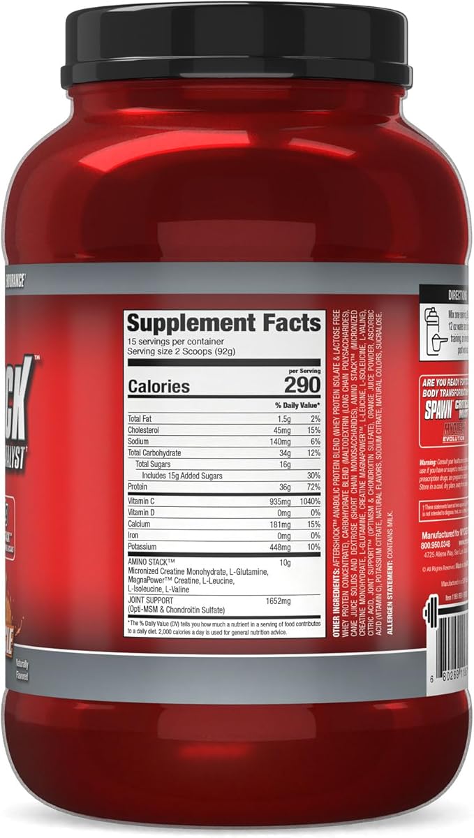 Myogenix Aftershock Post Workout, Muscle Growth Whey Protein Powder | Anabolic Whey Protein and Mass Building Carbohydrates | Amino Stack Creatine and Glutamine Plus BCAAs | Orange Creamsicle 3 LBS
