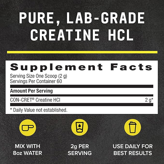 BEYOND RAW Creatine HCl Powder, Science Backed, Lab Grade, Creatine for Women & Men, Muscle Strength, Energy Production, Athletic Performance, Cognitive Support, Cellular Hydration, 60 Servings