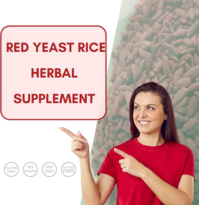 Spring Valley Red Rice Yeast 600mg, Red Yeast Rice Powder (Monascus purpureus), Dietary Supplement, Cholesterol, Gluten Free, Capsules for Adults 120 Count (Pack of 1)