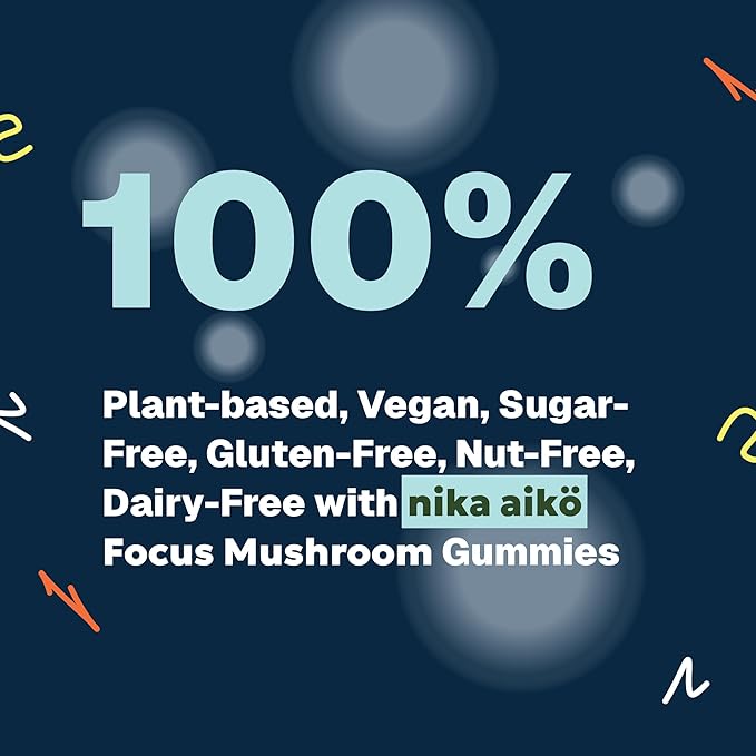 Focus Mushroom Gummies, Boost Brain Health, Productivity, Mental Clarity, Sugar-Free, Gluten-Free, Vegan with Lion’s Mane, Cordyceps, Green Tea & Multivitamin, Citrus Flavor, 60 Count