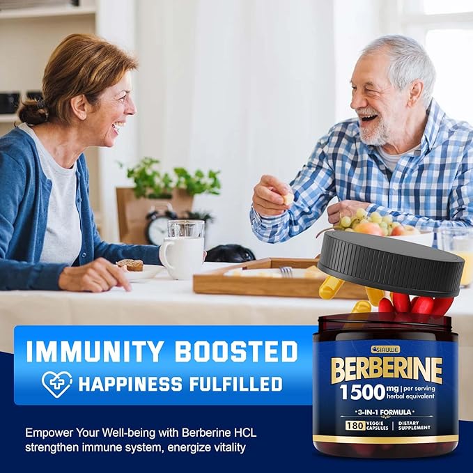 Berberine Supplement - Berberine Weight Loss, High-Potency Berberine 1500MG of Berberine HCL, Plus Citrus Bergamot - for Metabolic, Digestive, and Immune Support - Vegan, Non-GMO, 180 Capsules