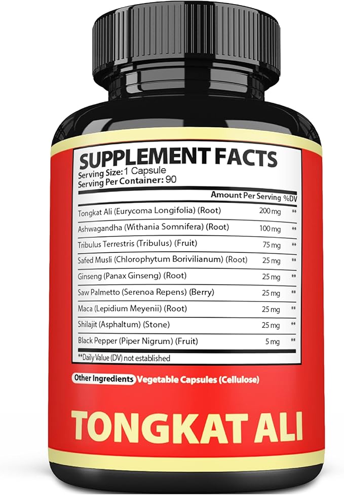 Satoomi 9in1 Tongkat Ali Root Extract - Ashwagandha, Tribulus Terrestris - 90 Capsules for 3 Months - Support Strength, Energy & Healthy Immune