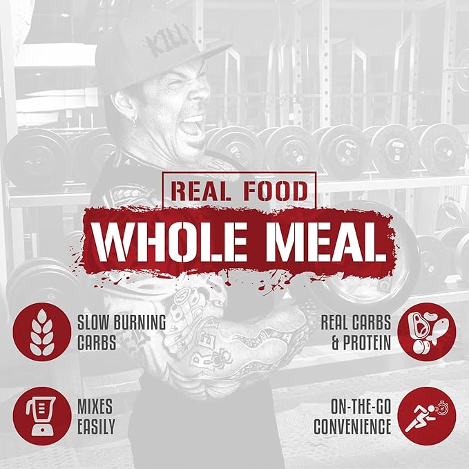 5% Nutrition Rich Piana Real Carbs + Protein | Clean Mass Gainer Protein Powder | Real Food Carbohydrate Fuel for Pre Workout/Post-Workout Recovery Meal | 2.89 lb, 20 Srvgs (Blueberry Cobbler)