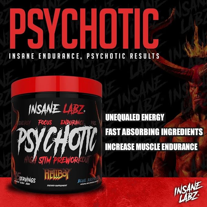 Insane Labz Hellboy Edition, High Stimulant Pre Workout Powder and NO Booster with Beta Alanine, L Citrulline, and Caffeine, Boosts Focus, Energy, Endurance, Nitric Oxide Levels, 35 Srvgs, Grape