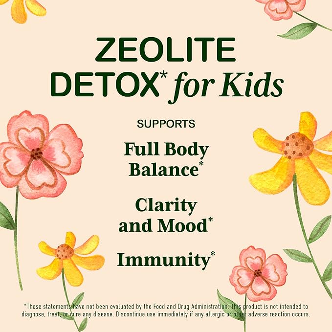 Zeolite Detox for Kids | Methyl B12, Vitamin C & D3 for Immune & Gut Support | Heavy Metal Tested | Mom-Formulated | 2oz Drops (60 Servings) | Vegan, Sugar-Free, Non-GMO