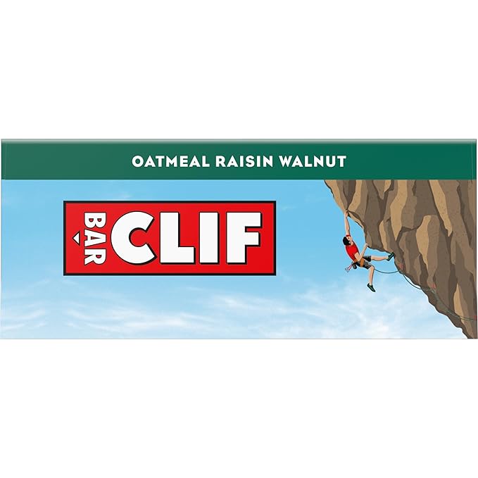 CLIF BAR - Oatmeal Raisin Walnut - Made with Organic Oats - Energy Bars - Non-GMO - Plant Based Protein Bars (10 Pack)