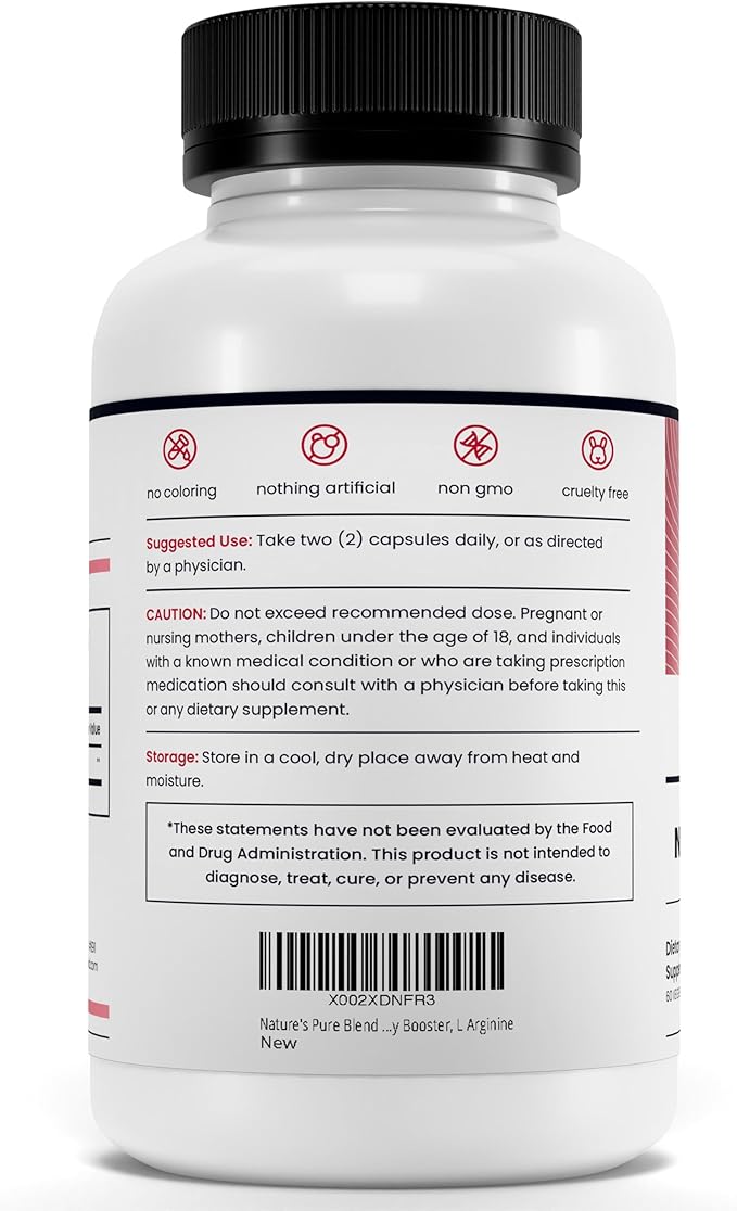 Nature's Pure Blend Organic Beet Root Powder Capsules – Beet Root Capsules & Beets Supplements for Circulation – L Arginine – Nitric Oxide Supplements – 1500MG
