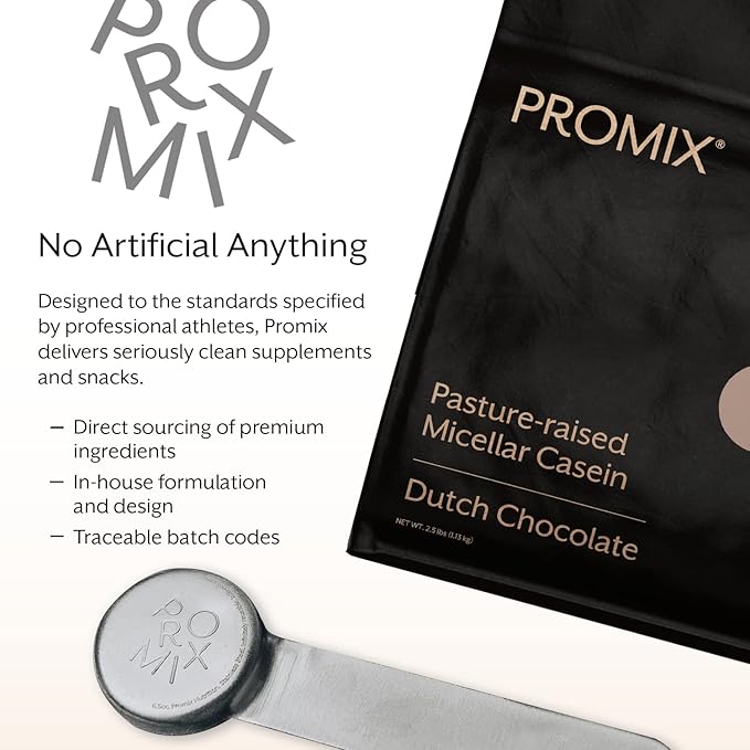ProMix Nutrition Casein Protein Powder, Chocolate - Grass-Fed - Slow & Sustained Recovery Post Workout Fitness - Shakes, Smoothies, Baking & Cooking Recipes - Gluten-Free - 5 Pound (Pack of 2)