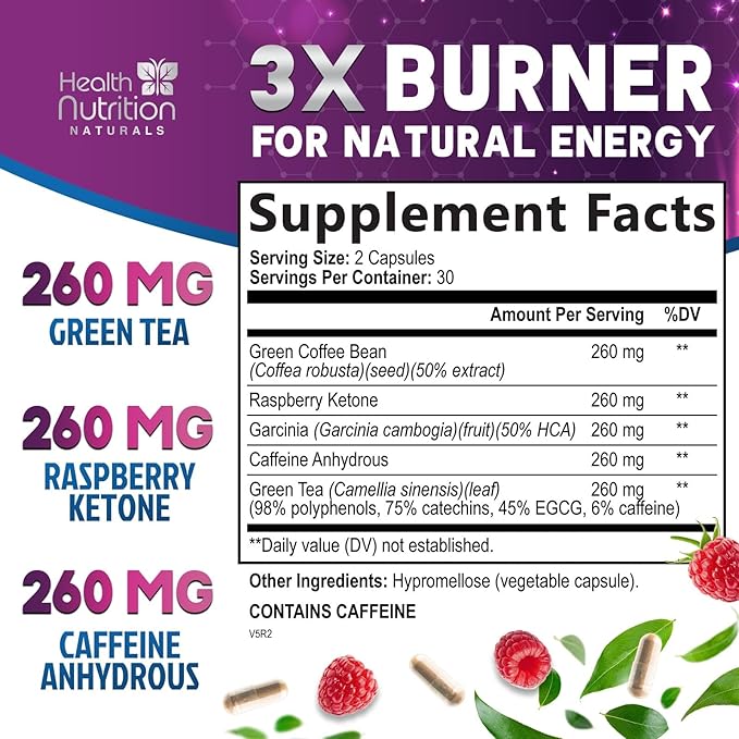 Green Tea Extract Pills - 98% Standardized EGCG 1300mg 3X Strength for Natural Energy - Supports Heart & Antioxidant Health Herbal & Immune Support Supplement Polyphenols & Catechins - 60 Capsules