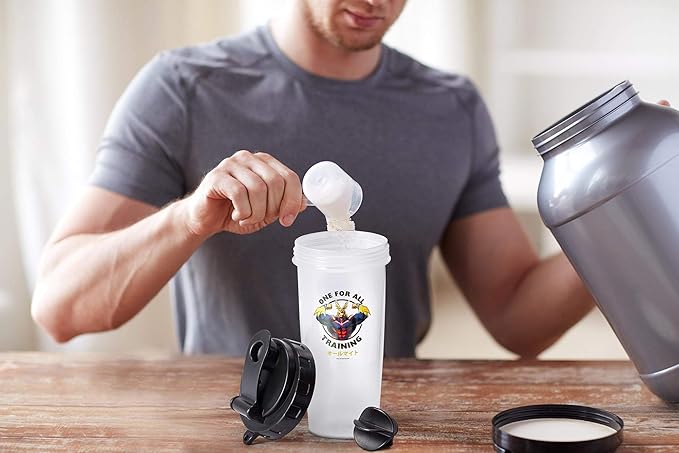 My Hero Academia All Might Training Gym Shaker Bottle | Perfect For Protein Shakes, Pre & Post-Workout Blends, & More | Includes Mixing Ball