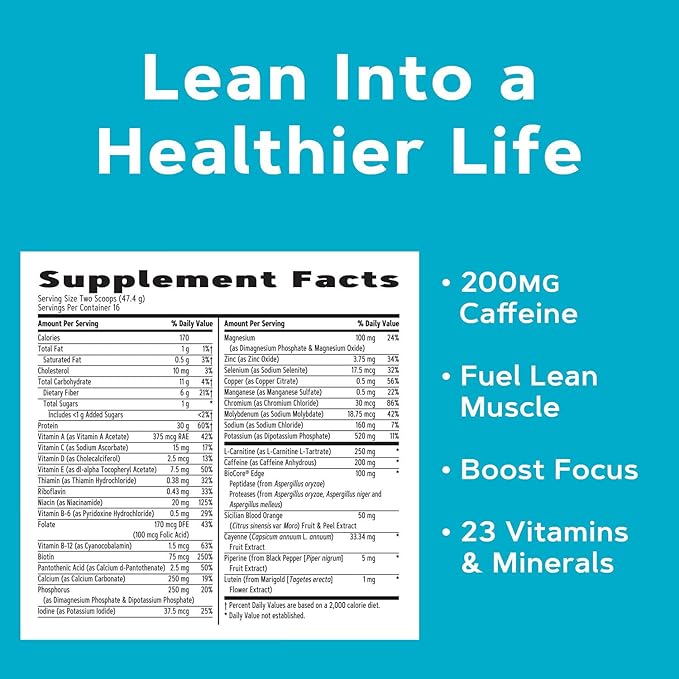 GNC Lean Shake Burn Meal Replacement Powder with Caffeine, For Weight Management and Metabolism Boost, With 30g Protein, High Fiber, Keto, Proven Thermogenic, Chocolate Fudge, 16 Servings