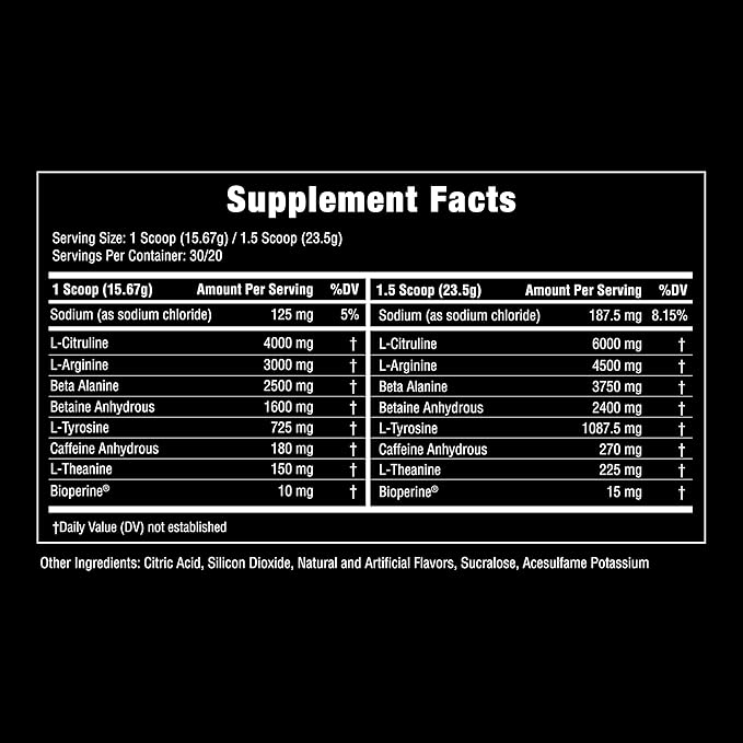 Uncaged Pre-Workout Powder - Intense Energy, Focus & Muscle Pump - Advanced Formula with L-Citrulline, Beta-Alanine, Caffeine - 30 Servings - 16.58oz - Cherry Lime