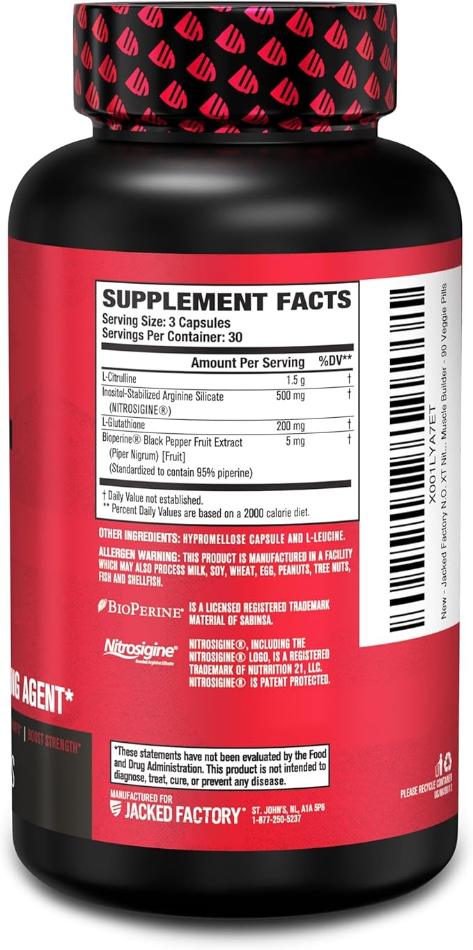 Jacked Factory Nitrosurge Shred Thermogenic Pre-Workout in Black Cherry & N.O. XT Nitric Oxide Booster for Men & Women