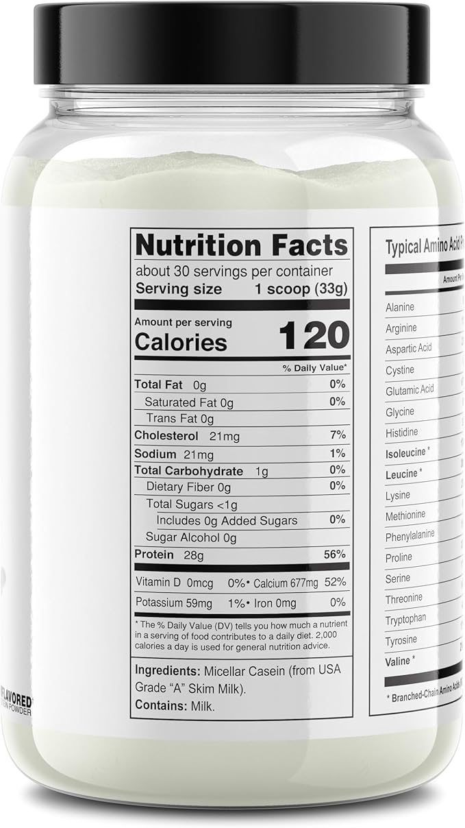 It's Just! - 100% Casein Protein Powder, Unflavored, Made in USA, No Added Flavors or Sweeteners (2.2 Pound (Pack of 1), Unflavored)