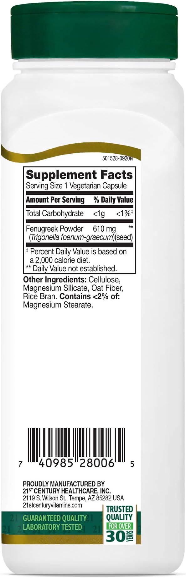 21st Century Fenugreek 610 Mg, 100 Count
