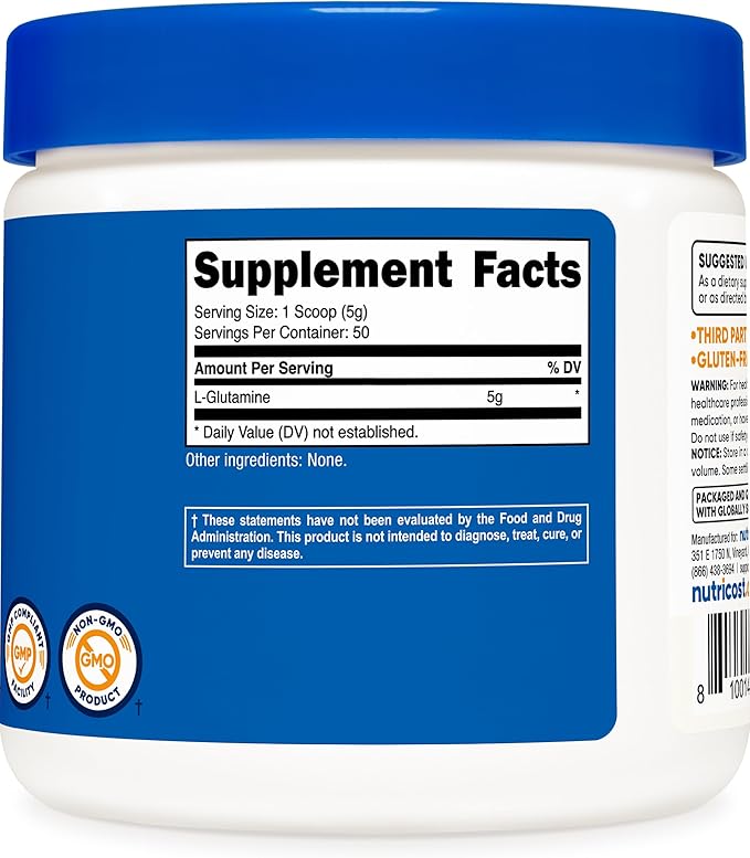 Nutricost L-Glutamine Powder 250 Grams