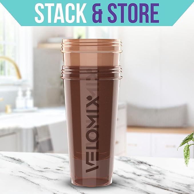 -2 Pack- 28 oz Protein Shaker Bottles for Protein Mixes - 2x Wire Whisk | Leak Proof Shaker Cups for Protein Shakes | Protein Shaker Bottle Pack | Shakers for Protein Shakes-Brown Colors