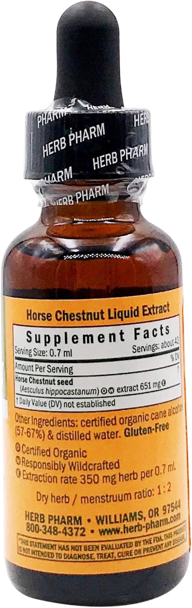 Herb Pharm Liquid Extract for Healthy Veins and Circulation, Horse Chestnut, 1 Fl Oz