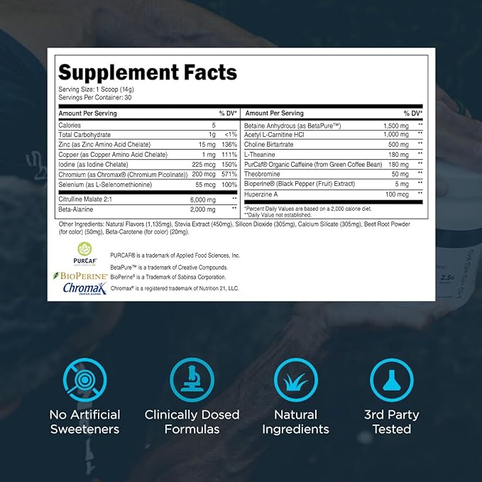 Transparent Labs Lean Pre-Workout - Body Recomposition Pre Workout for Men and Women with Acetyl L-Carnitine, Beta Alanine Powder, & PurCaf Organic Caffeine Powder - 30 Servings, Tropical Punch