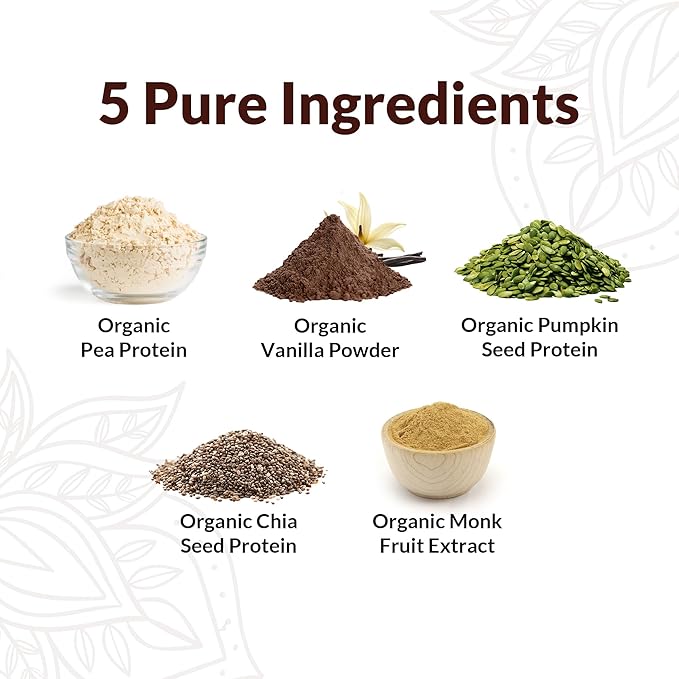 Organic Vegan Protein Powder Sample Pack – Vanilla Flavor – 29g Plant-Based Protein Per Serving – Gluten-Free, Dairy-Free, Non-GMO – Perfect for Shakes & Smoothies – 24 Count