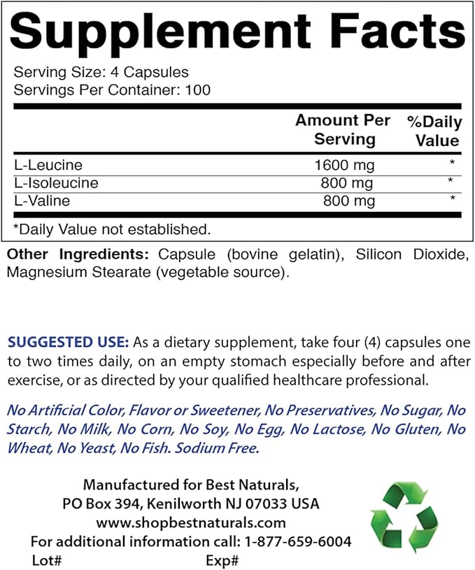Best Naturals BCAA 3200 mg & Magnesium Glycinate 425 mg
