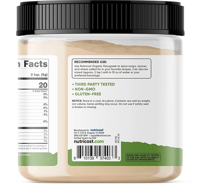 Nutricost Organic Fenugreek Powder (1LB)