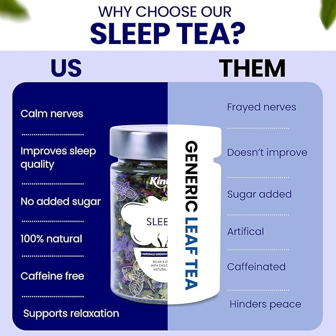 Kintra Foods Sleepy Loose Leaf Tea | Herbal Blend for Relaxation and Restful Sleep Tea | Caffeine Free with Chamomile, Lavender & Passion Flower | Soothing Sleep Aid | 40g (40 Servings) (Sleepy)