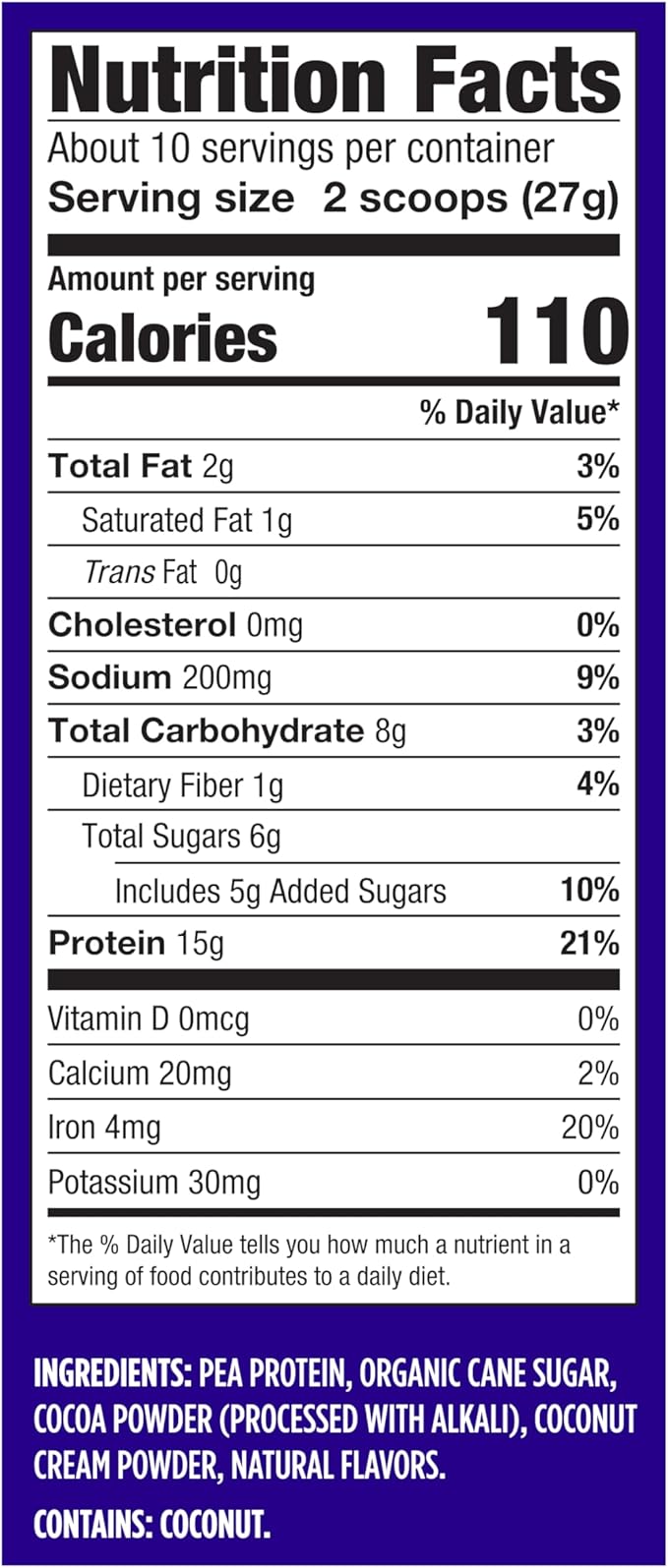 Vega Protein Made Simple, Dark Chocolate - Stevia Free Vegan Protein Powder, Plant Based, Healthy, Gluten Free, Pea Protein for Women and Men, 9.6 oz (Packaging May Vary)