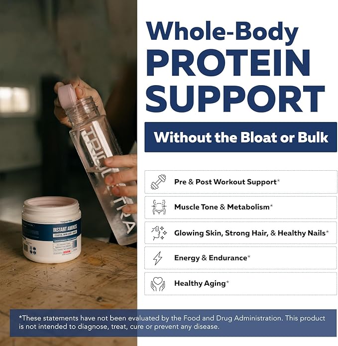 Triquetra Health Instant Aminos - EAA+BCAA - 10 Essential Amino Acids Supplement, Rapid Absorption, Zero Digestion - Supports Lean Muscle & Aging - 321% DIAAS Protein Score - Wild Berry (30 Servings)