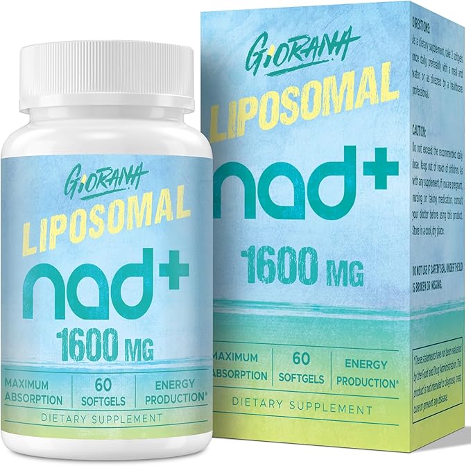 1600 MG Liposomal NAD+ Supplement, NAD+ Boosting Supplement,Similar to Nicotinamide Riboside,Superior Absorption,Vitamin B3 for Aging Defense,Longevity,Energy,Repair,60 Softgels