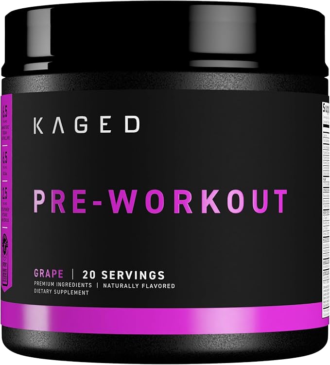 Kaged Original Pre Workout Powder | Grape | Pre-Kaged | Formulated with Creatine, Beta Alanine, Pure Caffeine | 20 Servings