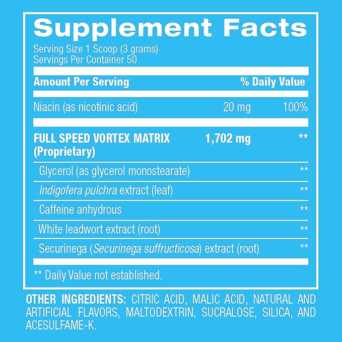 BPI Sports 1.M.R Vortex Pre Workout Powder – High Stim Preworkout for Men & Women with Glycerol, Caffeine, Niacin, and Herbal Extracts – Energy, Focus & Endurance – Snow Cone Flavor – 50 Servings