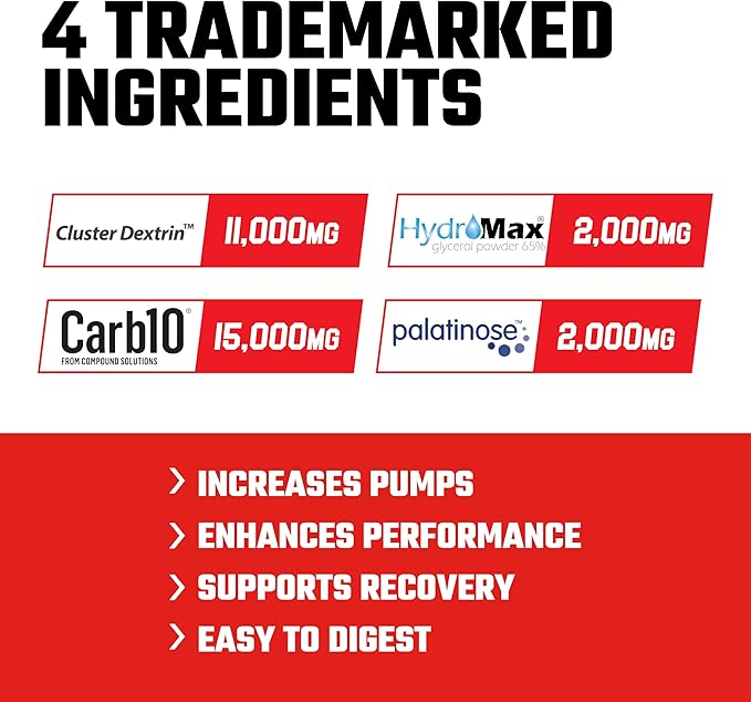 Axe & Sledge Supplements Demo Day Intra-Workout Carbohydrate Powder with Cluster Dextrin, Carb10, Hydromax, & Palatinose, Enhances Performance and Pumps, 30 Servings (Big Cherries)
