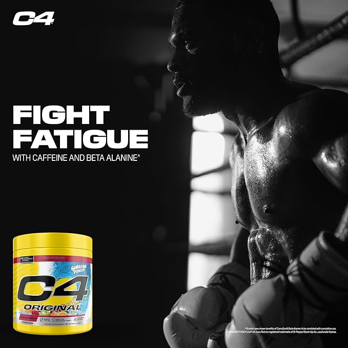 C4 Original Pre Workout – Hawaiian Punch - Pre-Workout for Endurance, Focus & Performance with 200mg Caffeine, Beta-Alanine, Creatine Nitrate, L-Arginine & PeptiPump – Sugar Free, 25 Servings