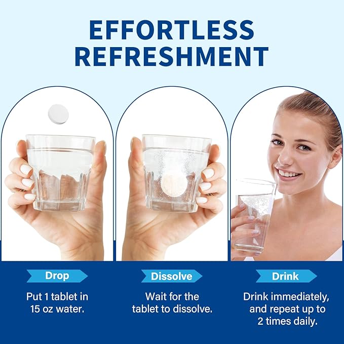 Hydrogen Water Tablets, Hydrogen Tablets for Drinking Water with Magnesium, H2 Supplement for Brain Health & Cognitive Performance, Pure & Non-GMO, 120 Count