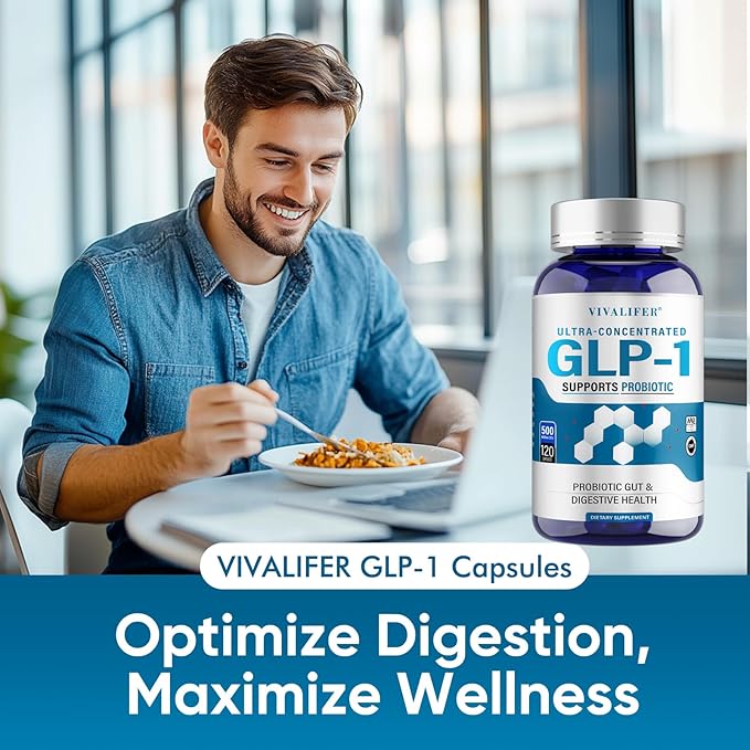 GLP-1 Supplement, 120 Capsules GLP-Activate with CFU Multi-Strain Probiotics for Gut Health, Digestive, Immune & Overall Health for Men & Women
