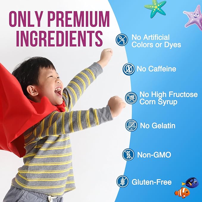Kids Immune Support Gummies with Echinacea, Zinc & Vitamin C - Berry Flavor Chewable Kids Immunity Gummy Support, Non-GMO Gluten-Free Vegan - Daily Childrens Vitamins with Immune Support - 120 Gummies