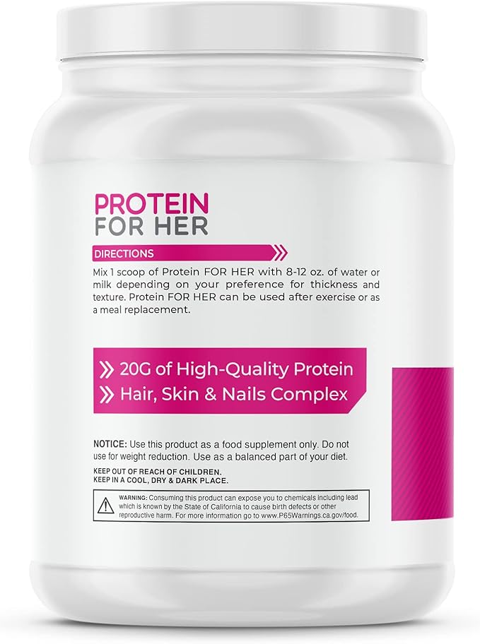 Protein for Her, Vanilla Cupcake Whey Protein Powder with CLA and Biotin for a Healthy Glow (1.85 lbs)