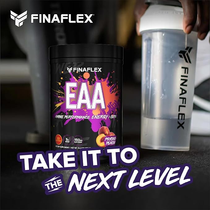 FINAFLEX EAA, Psycho Peach - 14.2 oz - Promotes Performance, Energy & Cuts - with BCAAs, L-Glutamine, L-Arginine, Acetyl-L-Carnitine & Caffeine - 30 Servings